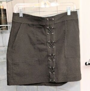 Express Hunter Green Mini Skirt